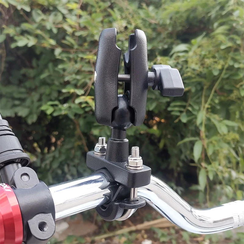 

Motorcycle Handle Bar Rail Mount 37mm Width U-Bolt Mounting Base with 1 Inch Ball for Gopro GPS Work for Ram Mounts