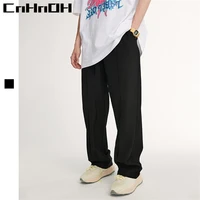 cnhnoh new arrival springsummer trousers streetwear fashion solid color stretch fabric casual pants for men a510