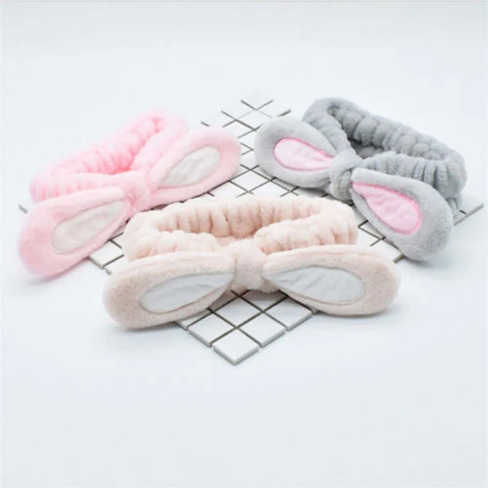 Хлопковая мягкая эластичная лента для волос с кроличьими ушками повязка на