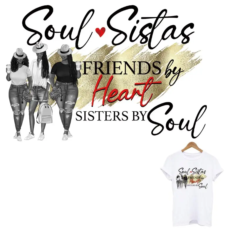 Нашивки Sister By Soul для одежды Черная Женская термо наклейка на одежду сделай сам A