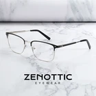 Полуободковые оправы для очков ZENOTTIC из сплава для мужчин светильник квадратные очки для близорукости оптические очки в деловом стиле