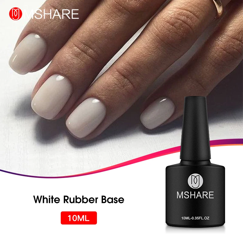 Блестящий молочный белый Камуфляжный резиновый базовый гель для маникюра MSHARE