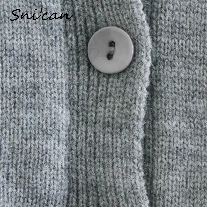 

Snican Solid Long Sleeve Turtleneck Cropped Cardigan Za 2021 Women Vintage Pullover Ladies Tops Jumper Mujer Casual Outwear Coat