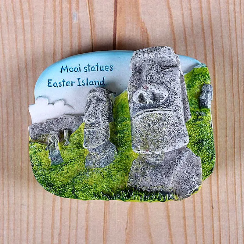 moai statues Magnetic refrigerator magnets Italy Switzerland Chile Austria European countries Tourist attractions souvenir Home decoration - Цвет: moai statues