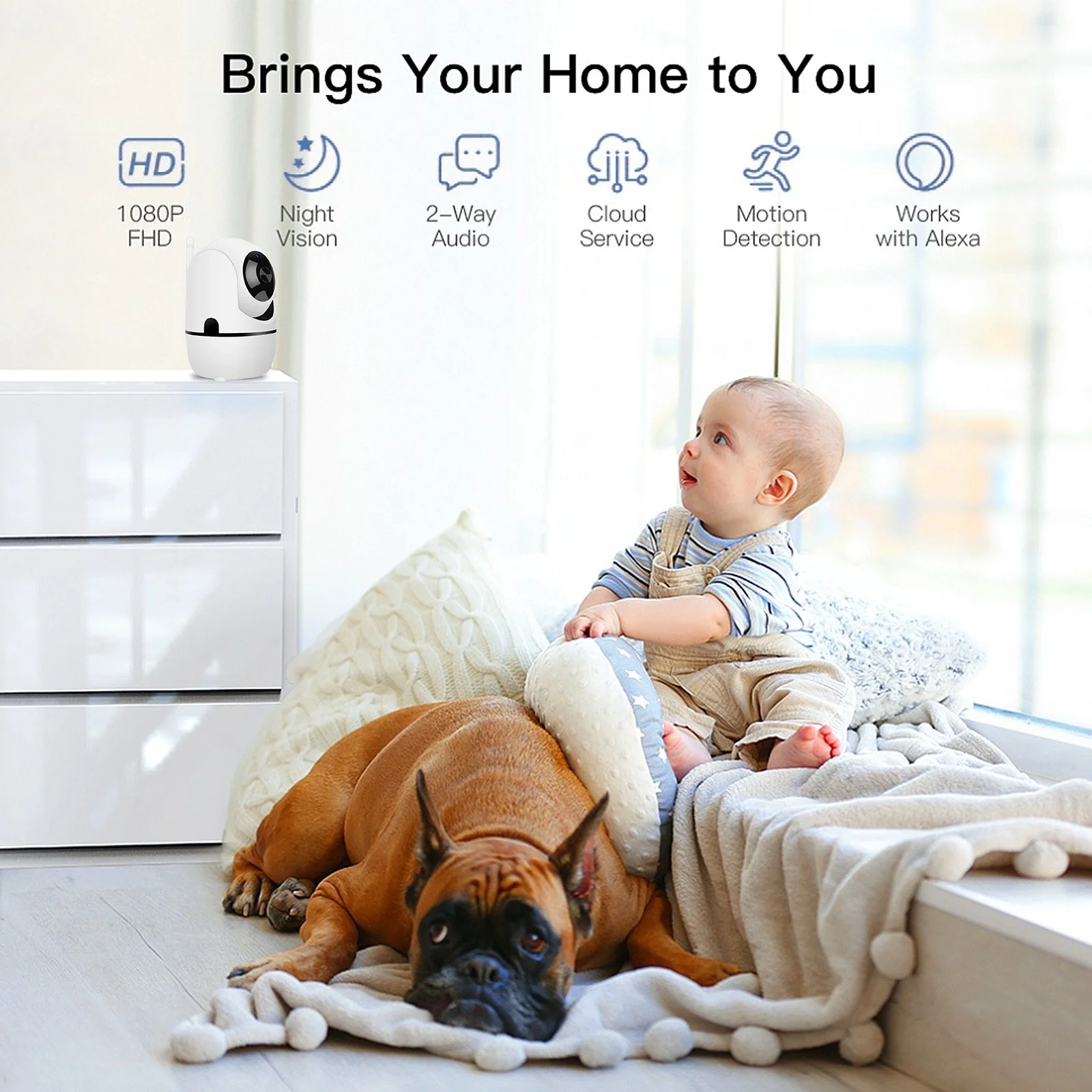Оригинальная облачная IP-камера ycc365 1080P HD с WiFi, автоматическим слежением, ночным видением, безопасностью и наблюдением за домом.