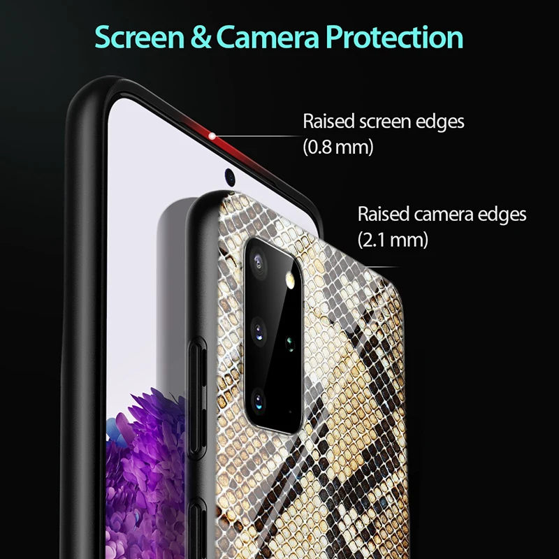 

Yellow Gold Snake skin for Samsung S20 Ultra Plus A91 A81 A71 A51 UW A41 A42 A31 A21 A21S A11 5G Bright Black Phone Case