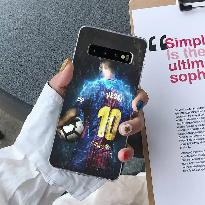 

King Football Messi Phone Case For Samsung Galaxy S10 S10e S8 S9 Plus S7 Edge Note10 9 8 Soft Transparent TPU Cove