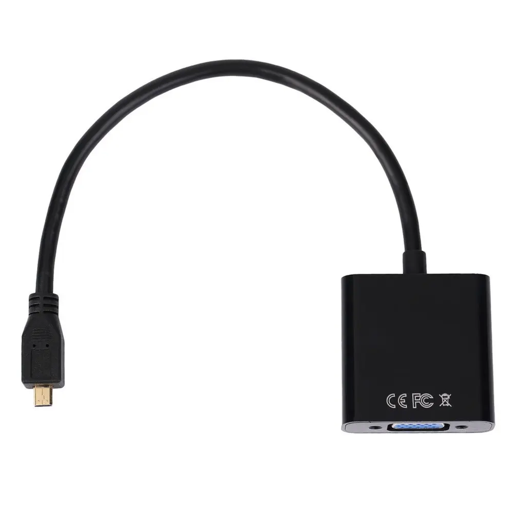 

Профессиональный переходник 1080P с Micro HDMI на VGA с гнездовым кабелем, адаптер для ПК, ноутбука, компьютера, черный