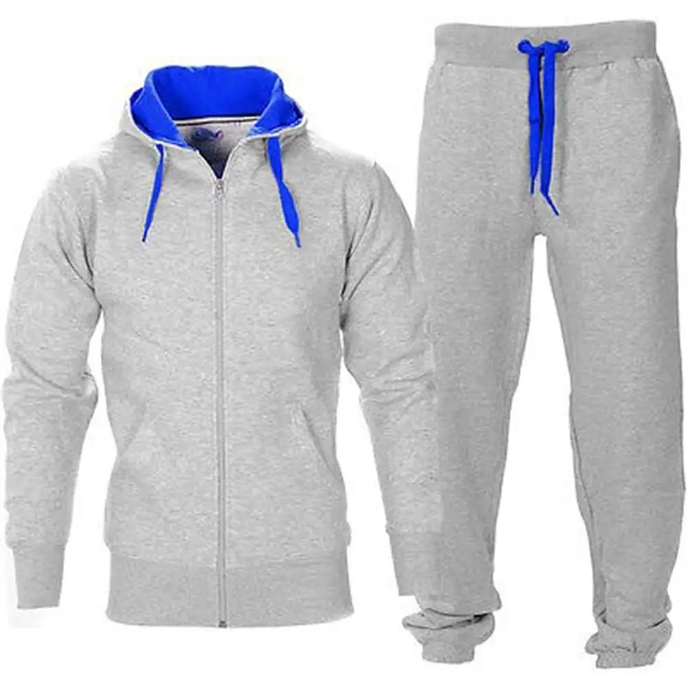 EL025 LGrey-blue Мужской спортивный комплект военный модный мужской Камуфляжный спортивный костюм армейский зеленый комплект из 2 предметов толстовка с капюшоном+ длинные штаны военный оливковый - Цвет: EL025 LGrey-blue