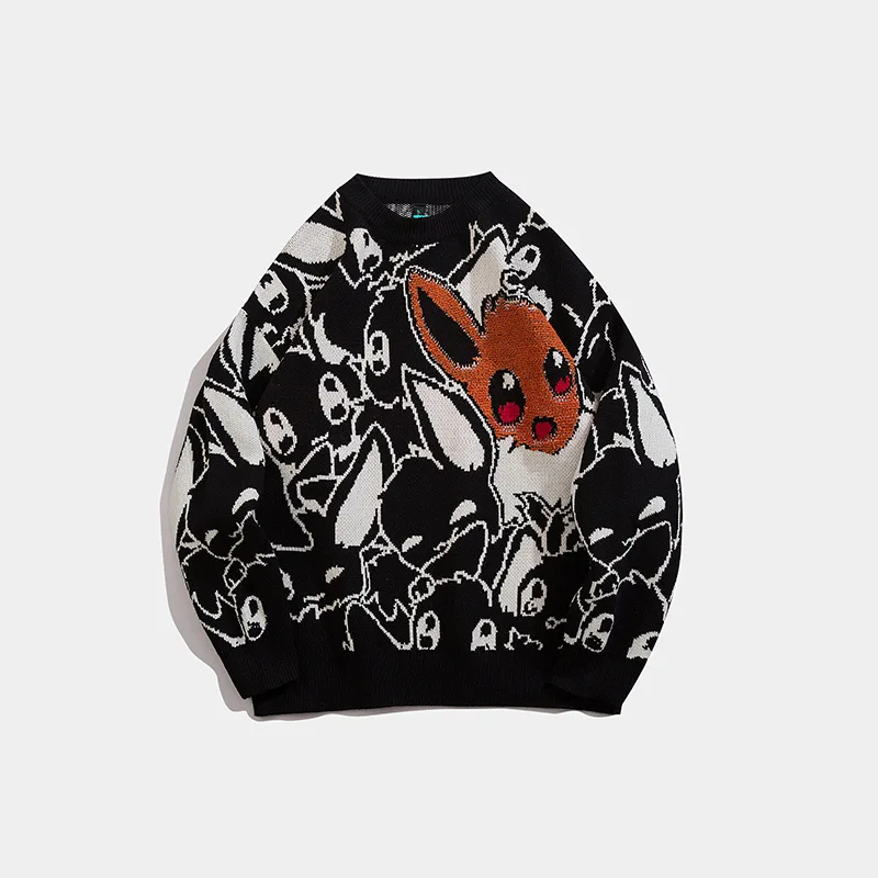 

2021 Winter New Couple Sweaters Casual Oversized Men's Sweaters Oversized Japanese Anime Pattern Street Clothing Graphic Printin