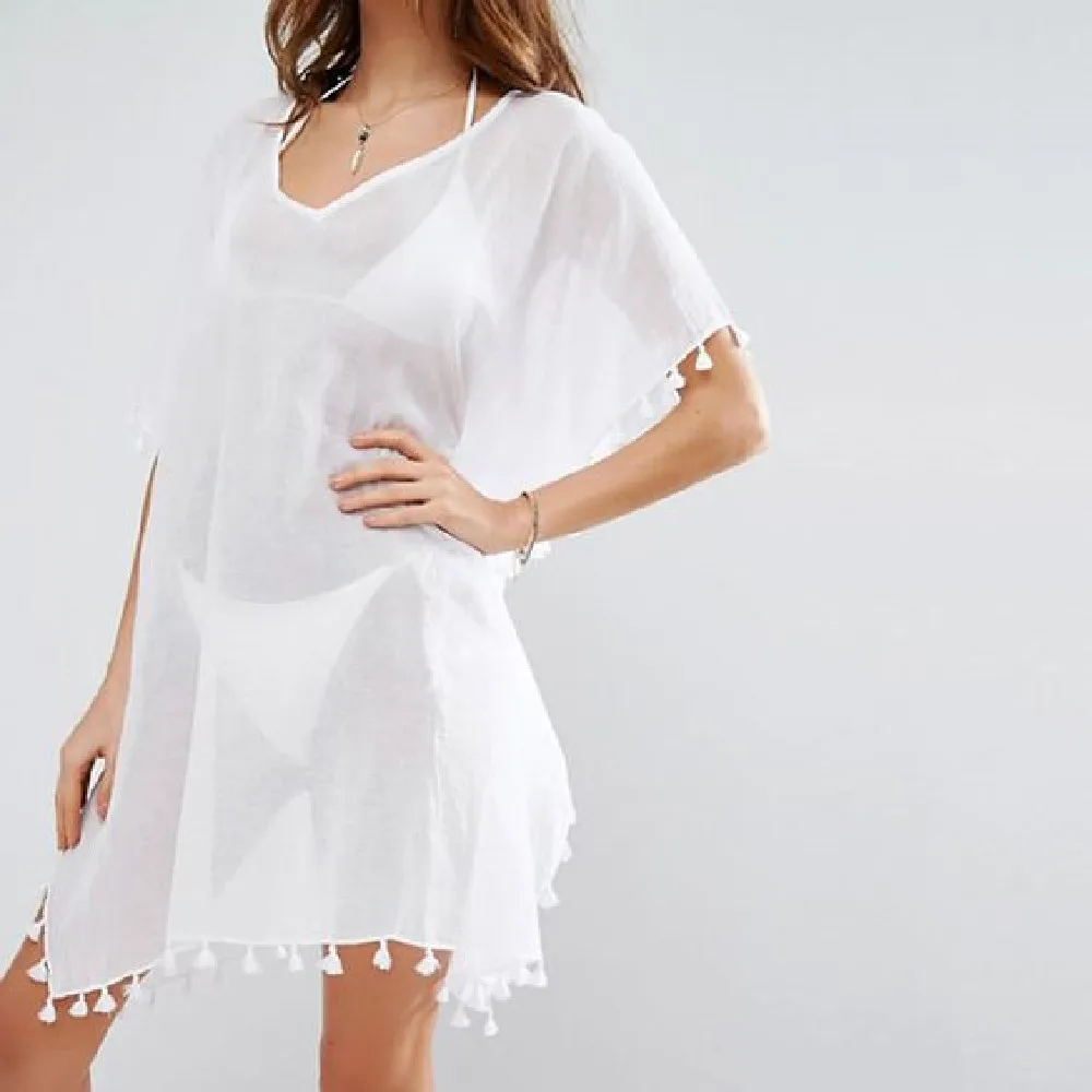 Beach Dress Sexy Cover-Up Chiffon Bikini Kaftan Pareo Sarongs Swimwear Tunic Swimsuit Bathing Suit Cover Ups Robe De Plage #Q214 | Женская