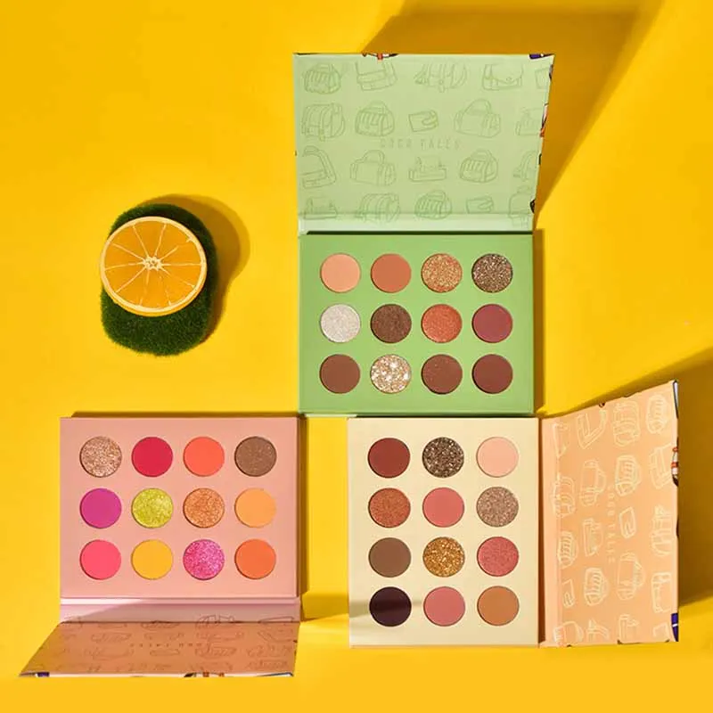 Новинка 12 цветов палитра теней для век нюдовые Сияющие тени макияж блестящий