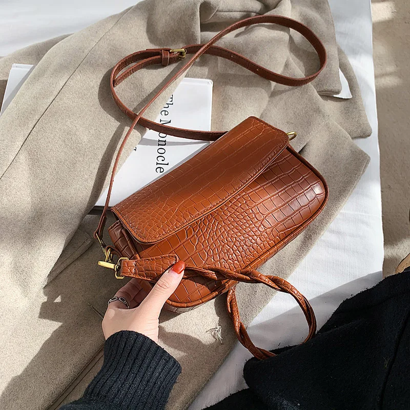 

High Quality Retro Crocodile Pattern Handbags 2021 New Trendy Fashion One-shoulder Underarm Bag Messenger Bag All-match Handbag