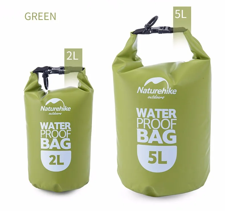 NatureHike речной треккинговые сумки 5L 2L мешок Открытый сухой плавательный Каякинг Водонепроницаемый Пляж океан Рафтинг сумка портативный