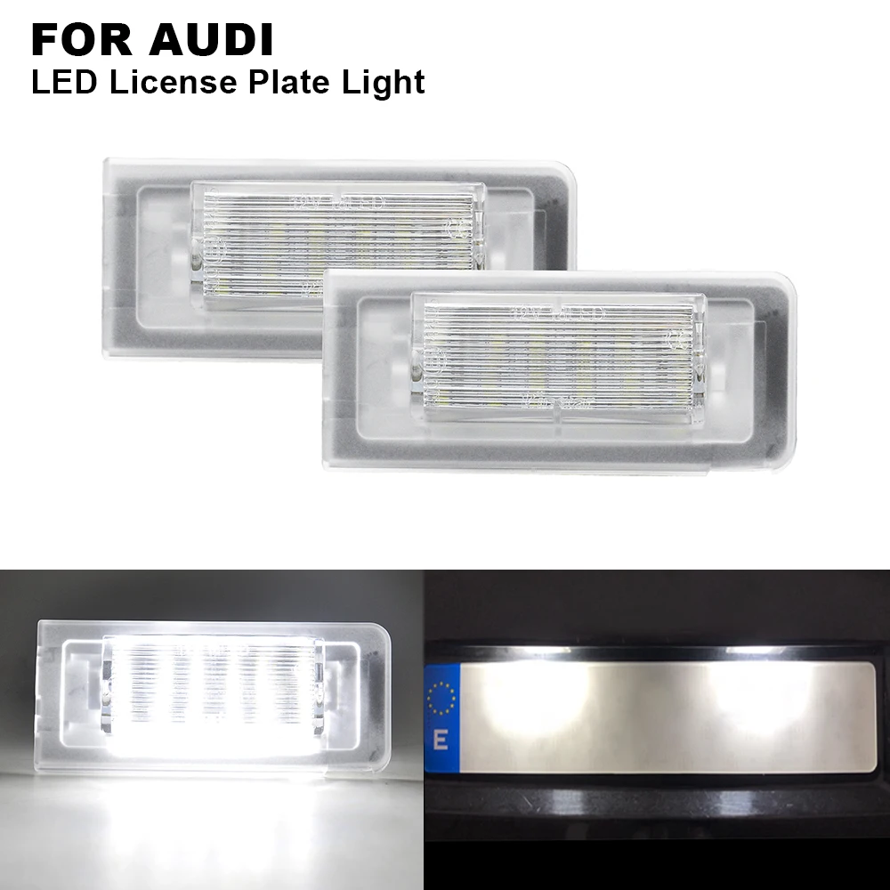 

2Pcs 12V 3W Clear Xenon White LED License Number Plate Light For Audi TT 8N 1999 2000 2001 2002 2003 2004 2005 2006