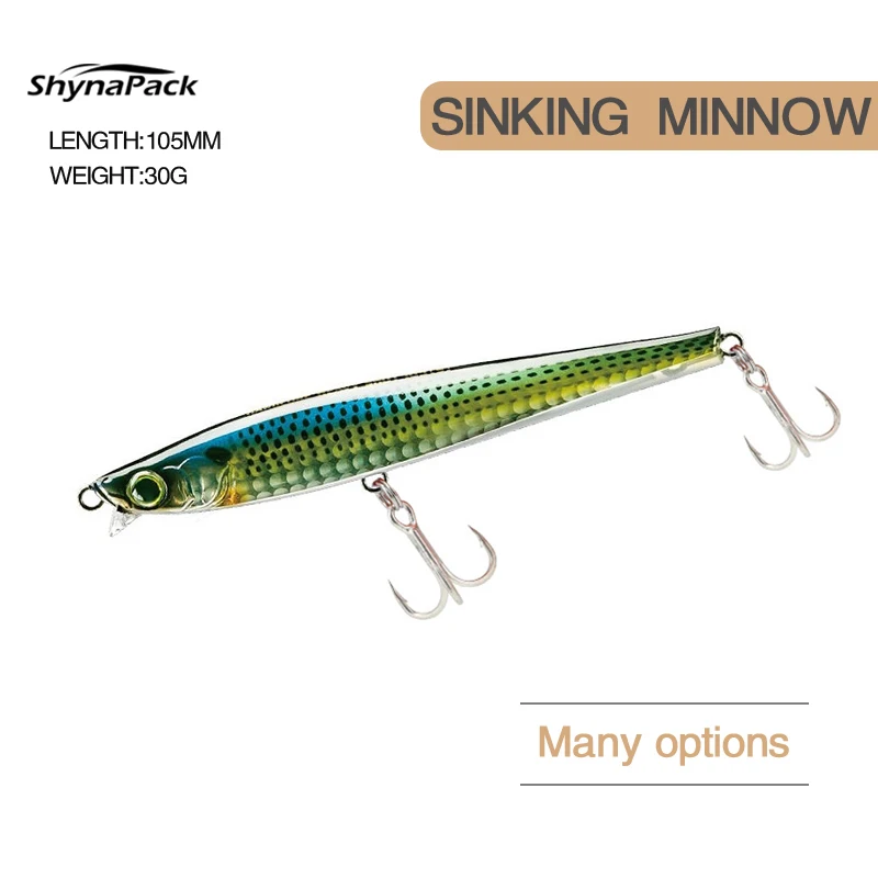 

1Pcs Wobbler 105mm 30g Minnow Fishing lure sinking Carp Bait For Fishing Tackle bass pesca swimbait jig goods for fishing summer