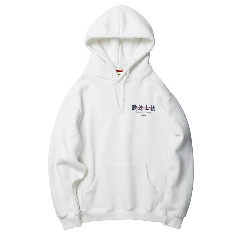 Мужская толстовка с капюшоном в стиле хип хоп китайскими персонажами пуловер