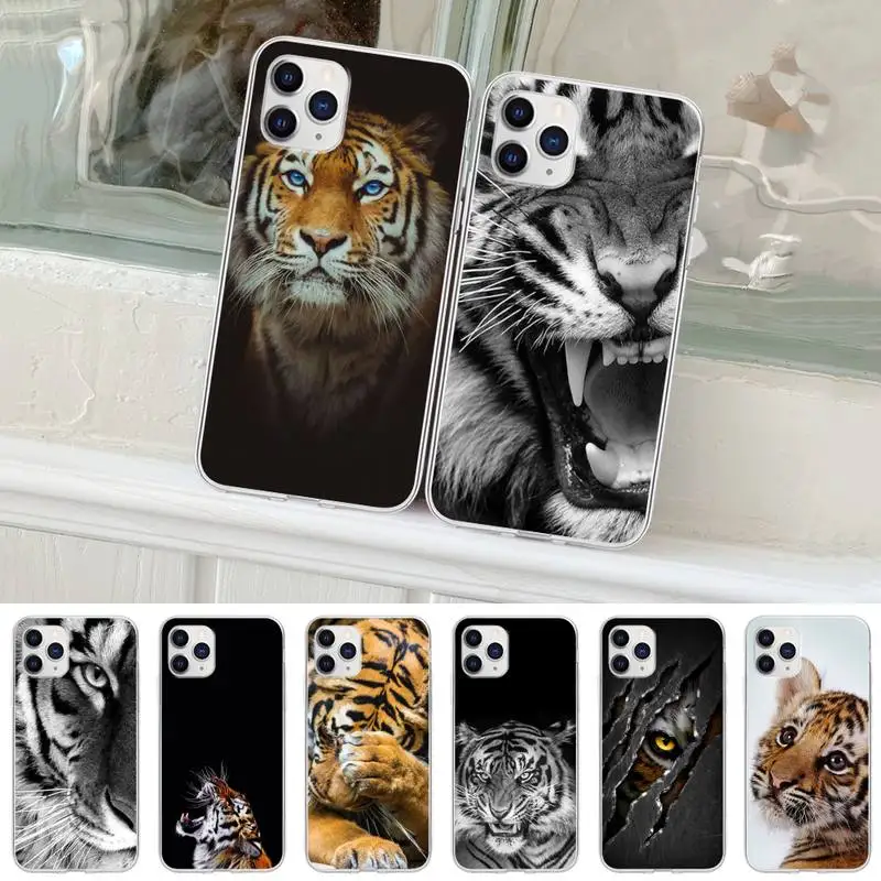 

Animal Tiger Transparent Phone Cover For Samsung Galaxy A51 A71 S20 S10e S8 S7 S9 S10 Plus Clear Case