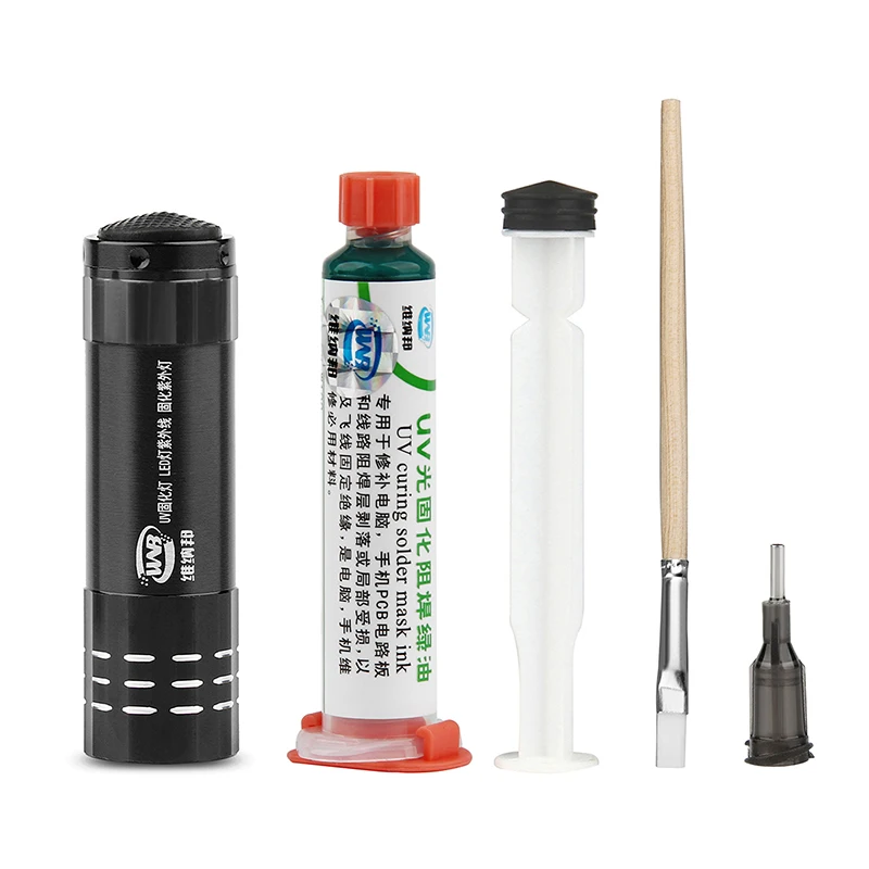 Tinta de Máscara de Soldadura por UV de aceite verde de 100g, previene el flujo de pasta de soldadura de arco Corrosivo para placa de circuito PCB SMD, flujos de soldadura