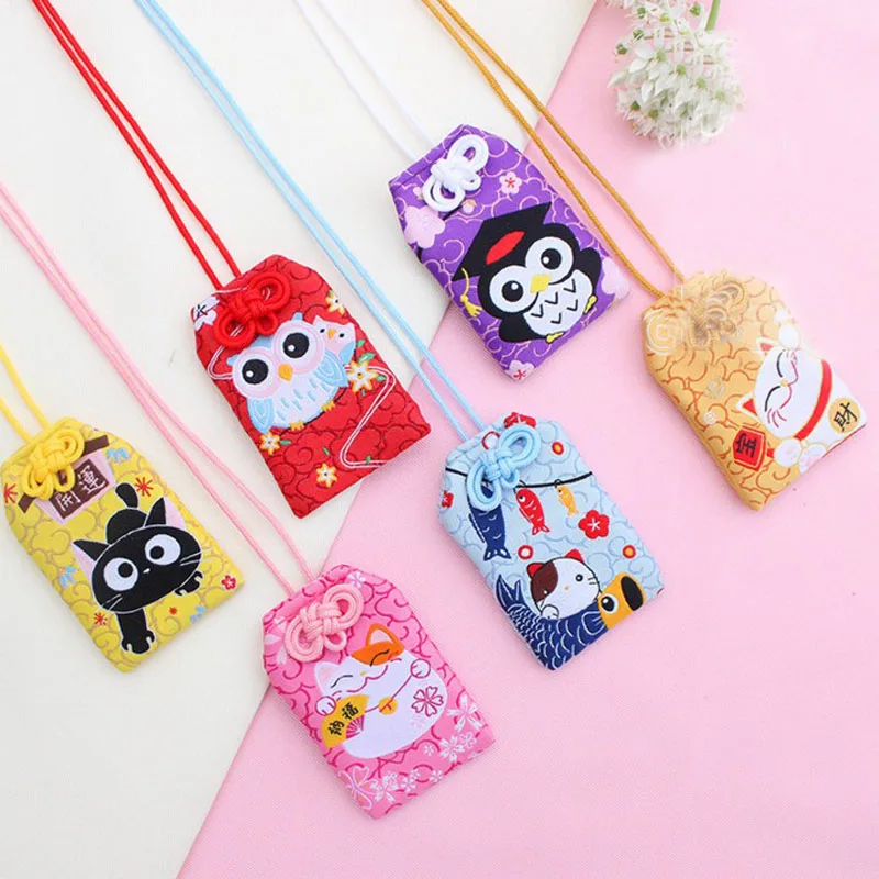 1 шт. кавайная японская традиционная Omamori Ночная Сова кошка несчастье Лаки Omamori брелок для ключей брелок вечерние сувениры