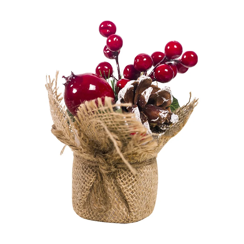 Simulation Christmas Potted New Year Xmas Tree Ornaments For Home Party Decoration Creative Table Decor Kids Gift dekoration #35 | Дом и сад