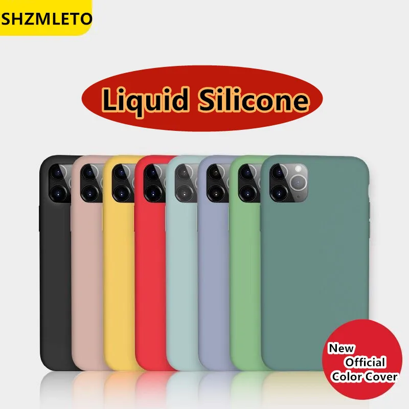 Жидкий силиконовый чехол для телефона iPhone 12 Mini 12Pro 11 Pro XS MAX 7 8 6 6S Plus мягкий iPX 12ProMAX XR