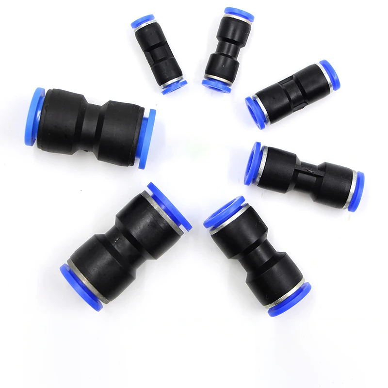 

PU Tire Accessories 10mm 8mm 6mm 12mm 4mm One-touch air water hose tube straight push fittings plastic quick connector tube