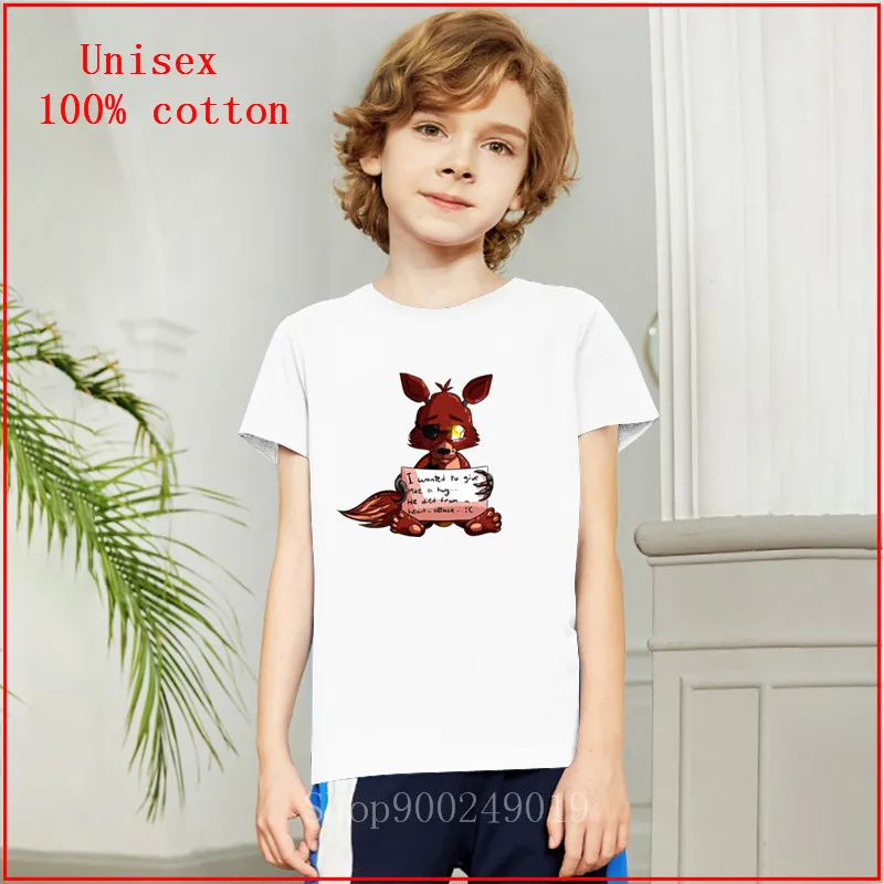 Новинка 2020 детская одежда футболка из чистого хлопка брендовая FNAF плюшевая Фокси