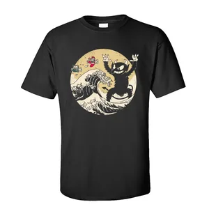 Мужские Топы И Футболки с надписью Great Wave, Ретро стиль, игра, битва, дизайн, лето, чистый хлопок, круглый вырез, Повседневная футболка Семейные футболки с короткими рукавами