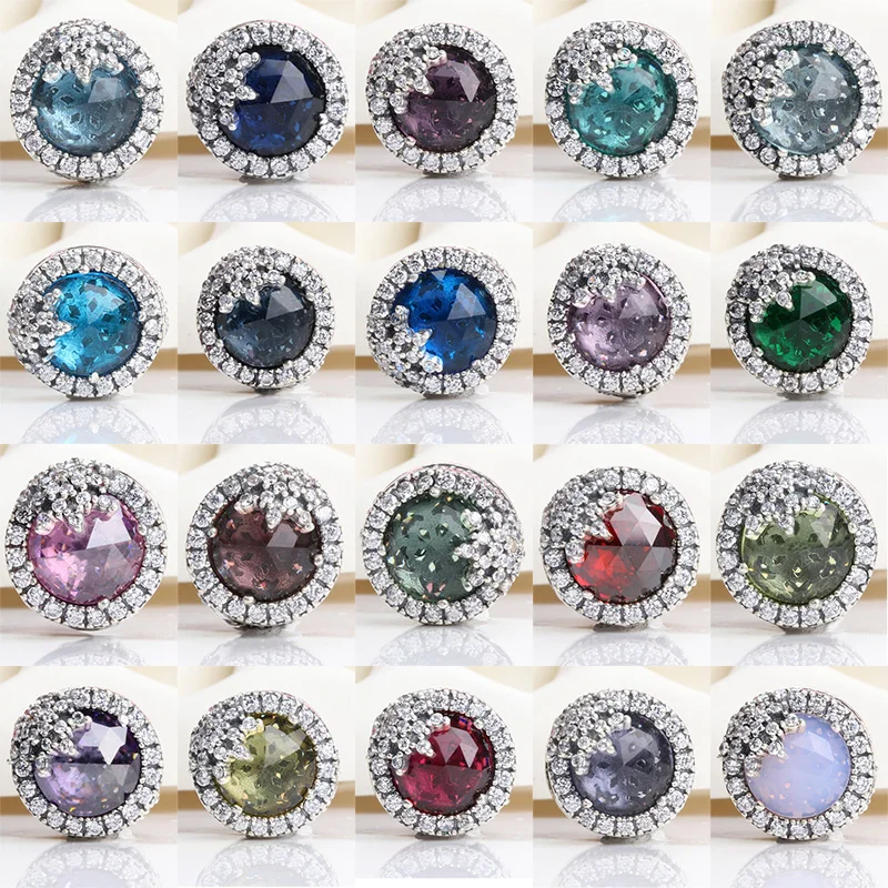 Бусины-шармы женские из серебра 925 пробы с кристаллами |