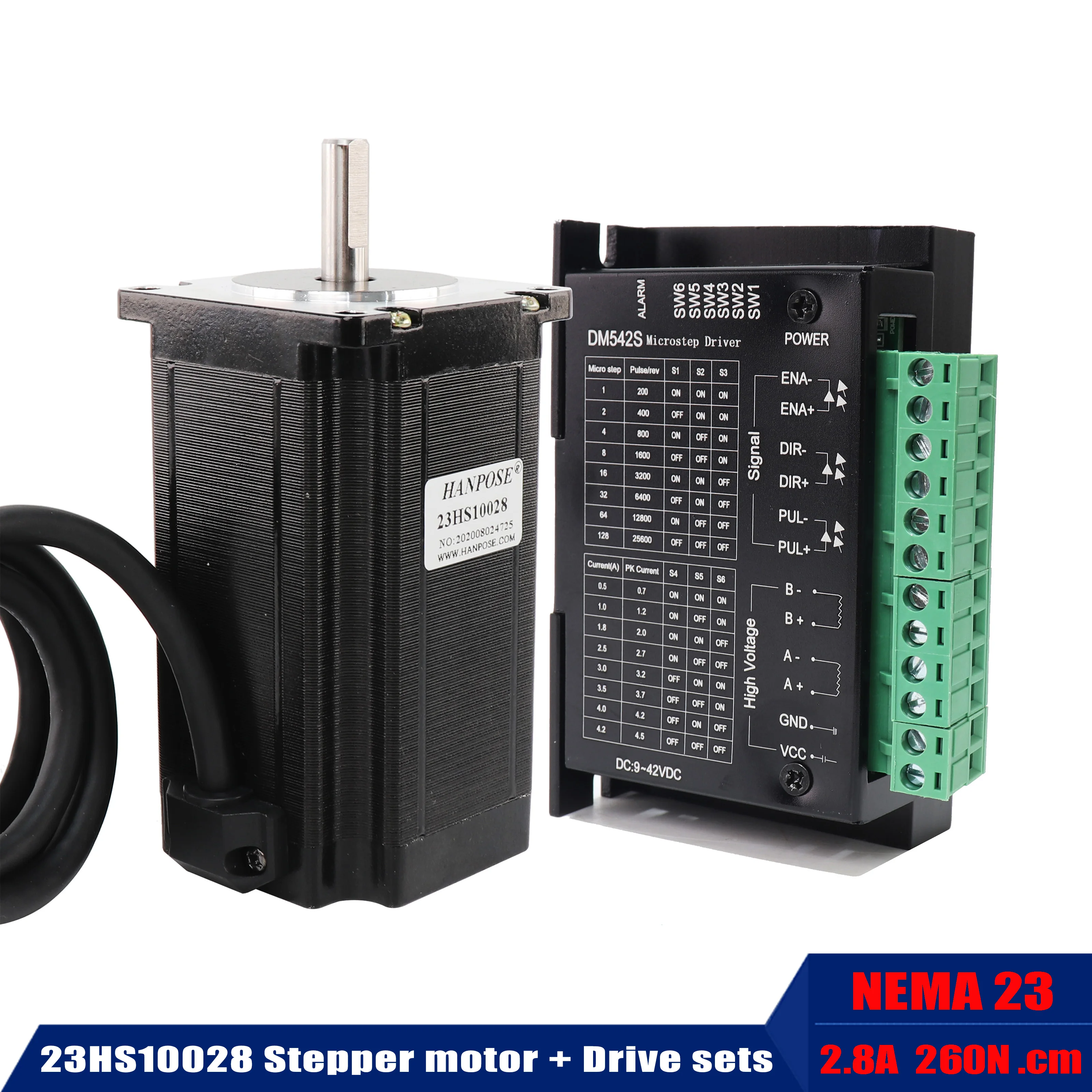 Шаговый электродвигатель 57BYGH Nema 23 4 проводной двигатель 23HS10028 260N. См с драйвером