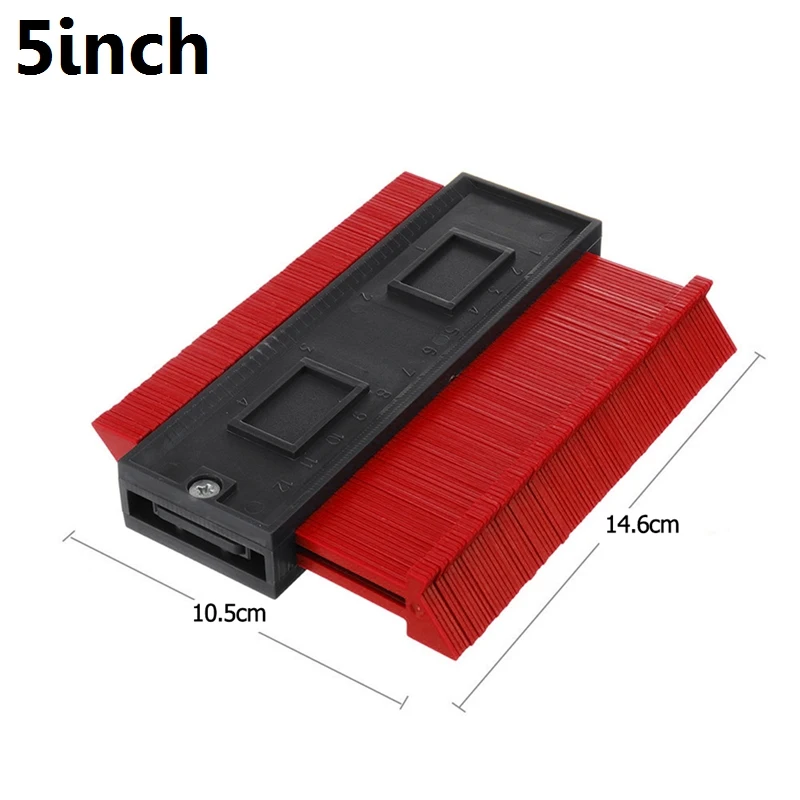 Red 5inch 5/6/10/15/20 дюймов контур профиль датчика копия контур датчик Стандартный Дерево Лазерная маркировочная инструмент в клеточку измерены в ненатянутом ламинат Плитки основные инструменты - Цвет: Red 5inch