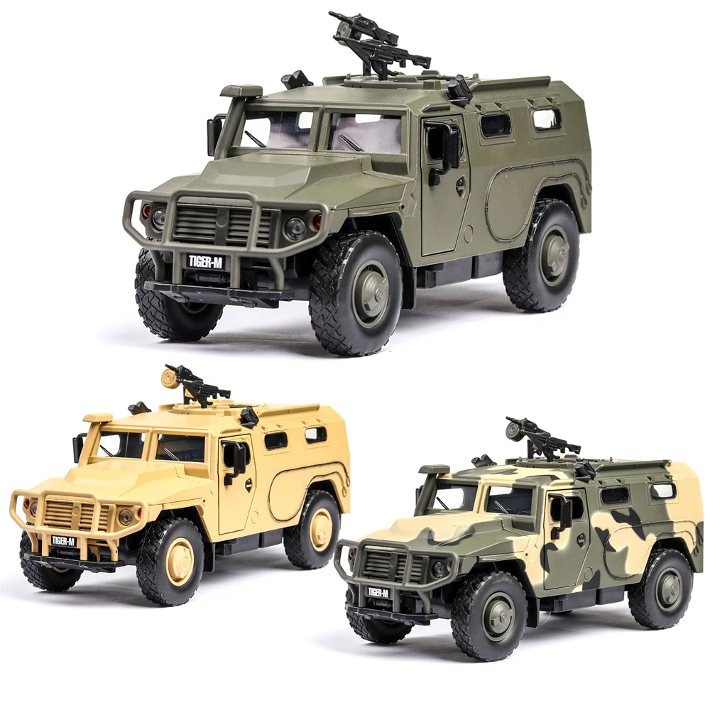 1:32 русский Тигр армейский бронеавтомобиль музыкальная с подсветкой машина литые