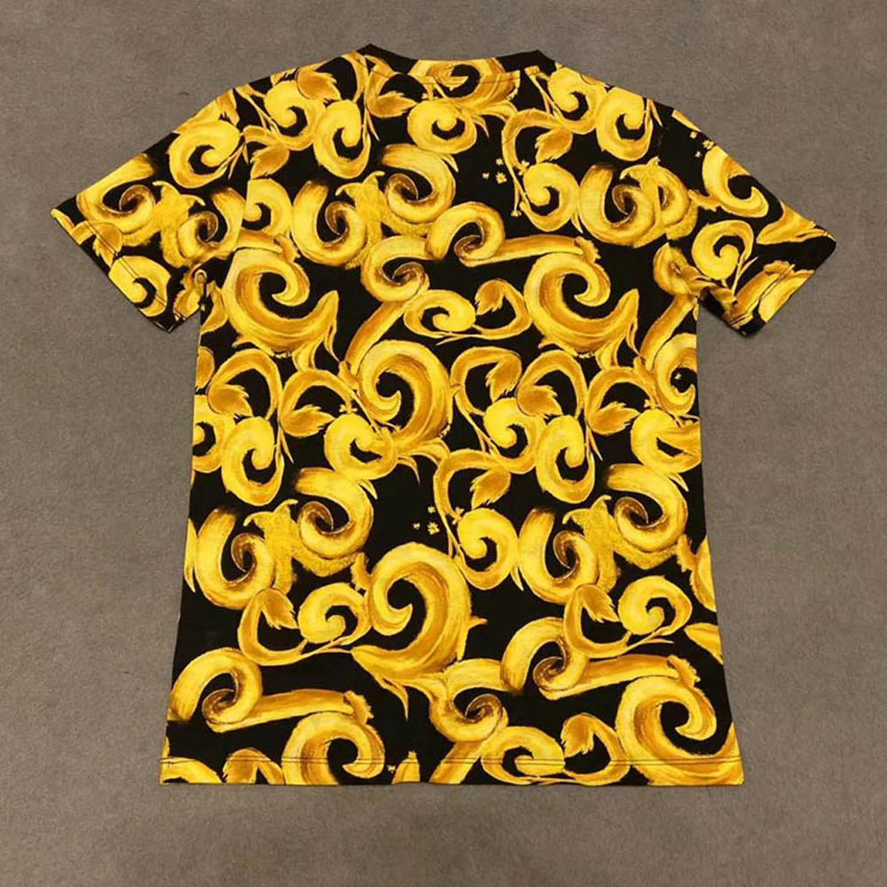 Футболка DUYOU мужская с принтом растений тенниска из хлопка короткими рукавами