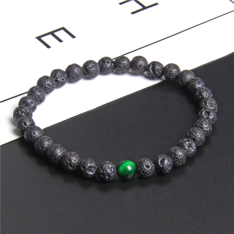 6 мм полированный синий красный тигровый глаз Круглый браслет с бусинами для