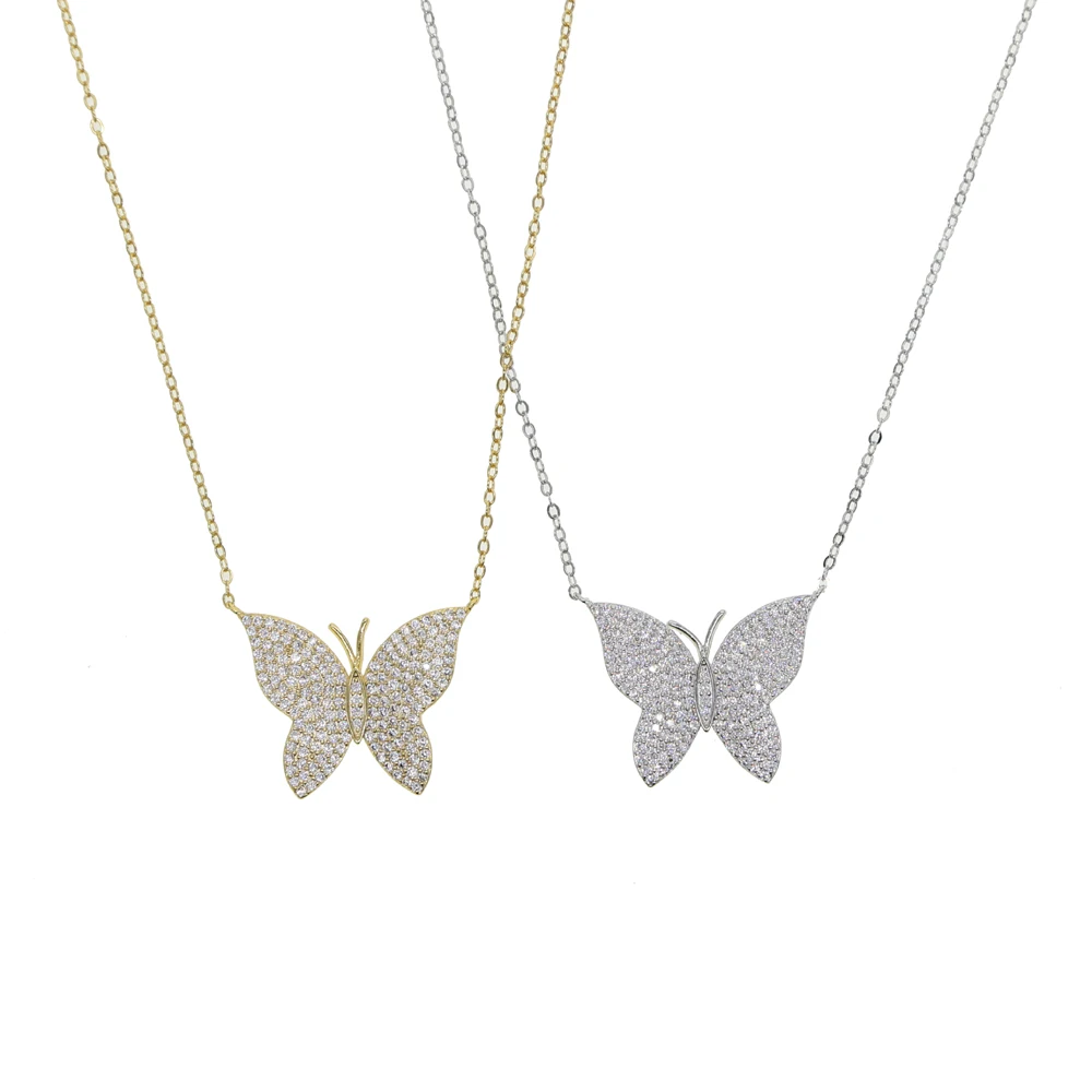 2020 милое ожерелье с микро-закрепкой в виде бабочки фианитами модный