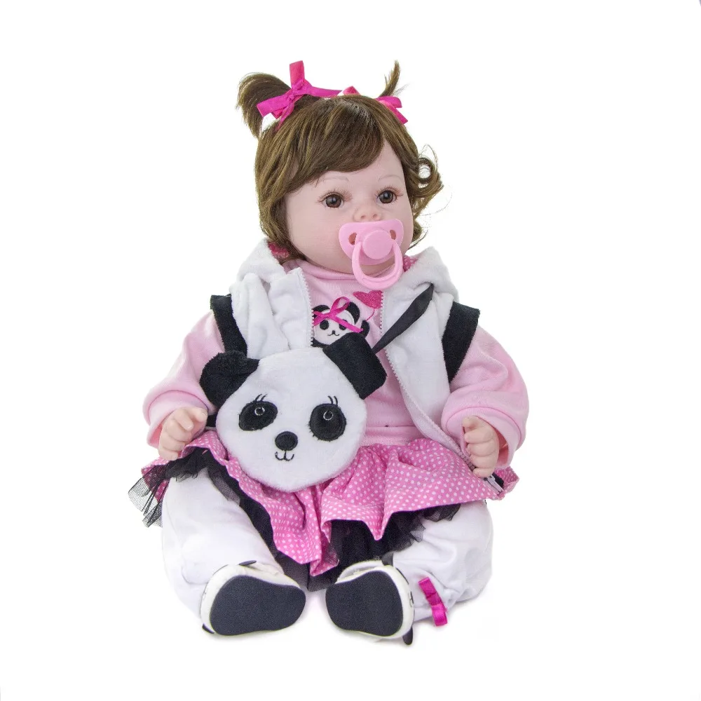 Кукла Bebe reborn одежда в виде панды силиконовая кукла baby girl куклы 20 дюймов 52 см