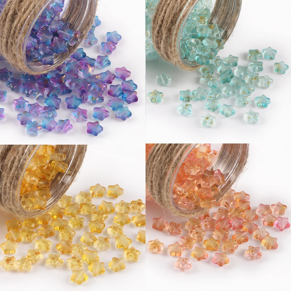 

20pcs Star Czech Lampwork Crystal Glass Multi Gradient Spacer Beads For Jewelry Making Diy Needlework Bracelet Necklace Hairpin
