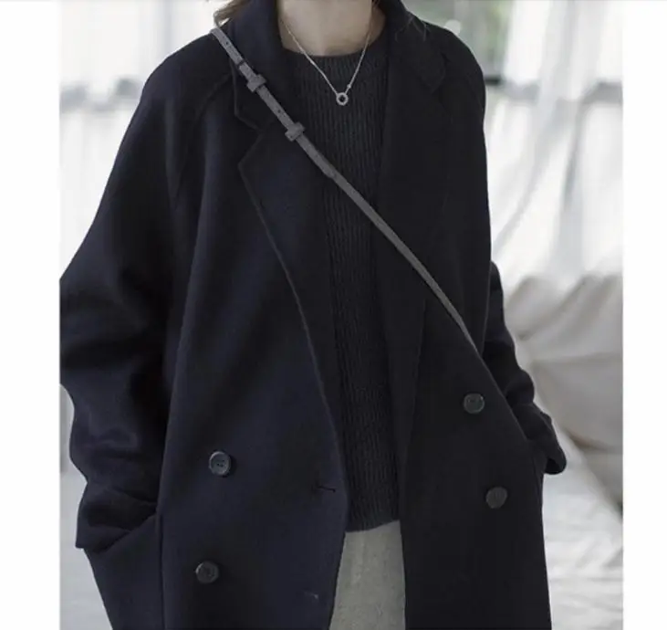 

2021 spring and autumn winter with New style fashion Long sleeve Women's woolen overcoat coat