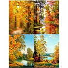 Алмазная 5d-картина HUACAN, полноразмерная Мозаика из квадратных страз, ручная работа, для домашнего декора, Осенний пейзаж