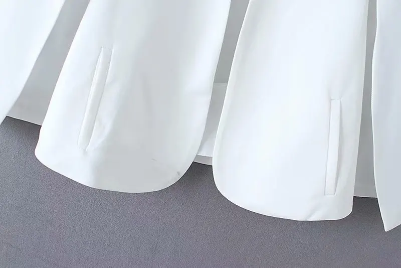 

2019 Women elegant black white color v neck split casual cloak coat office lady wear outwear suit jacket open stitch tops CT237