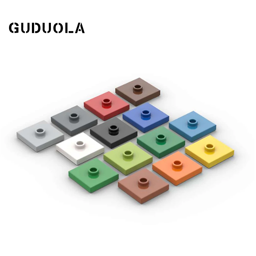 Строительный блок Guduola 87580 специальная пластина 2x2 с пазами и 1 центральным