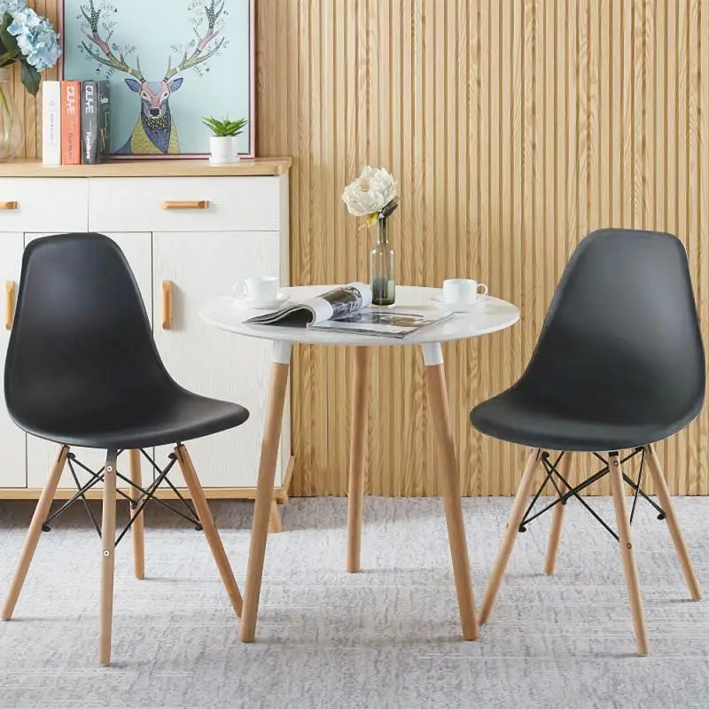 

A Set Of 2 Modern Dining Chairs With Scandinavian Design And Medieval Style With Solid Wood Feet Suitable For Dinning Room