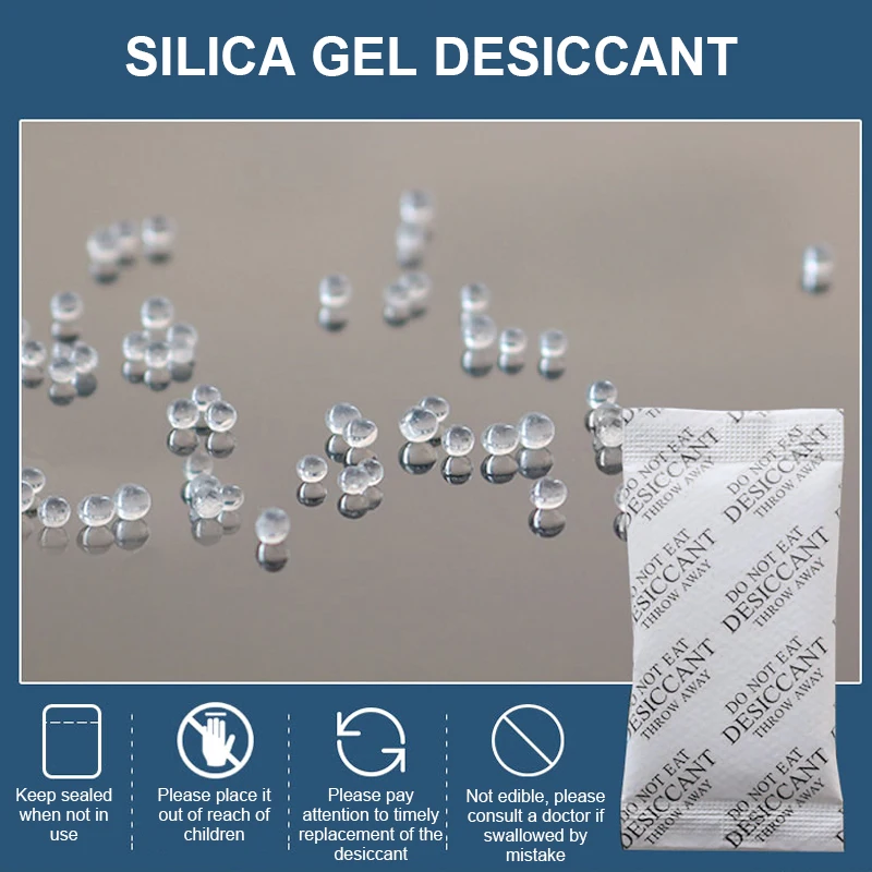 100 пакетиков нетоксичного силикагеля влагопоглощающий чехол для гардероба | Дом