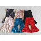 Оптовая продажа, бутиковая одежда для маленьких девочек, модные бархатные штаны с колокольчиками, мягкие удобные детские брюки высокого качества