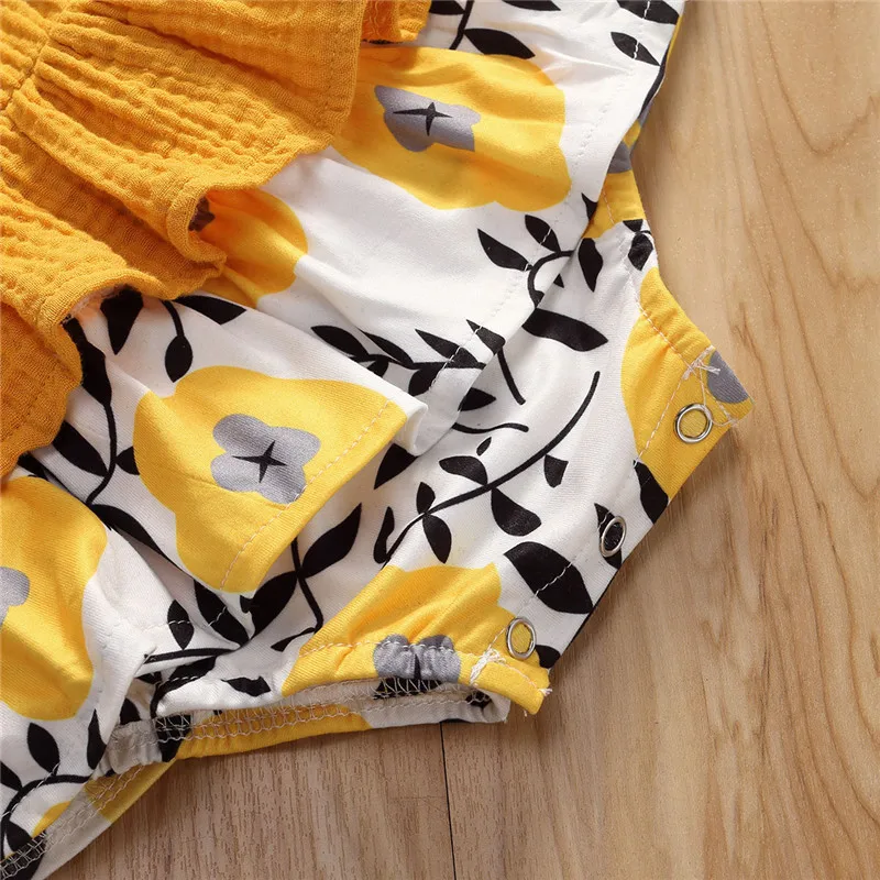 

2020 Baby Girls Casual Clothes Baby Summer Rompers Floral Cotton Bodysuit Baby Girls Summer Sleeveless Jumpsuits Sunsuit