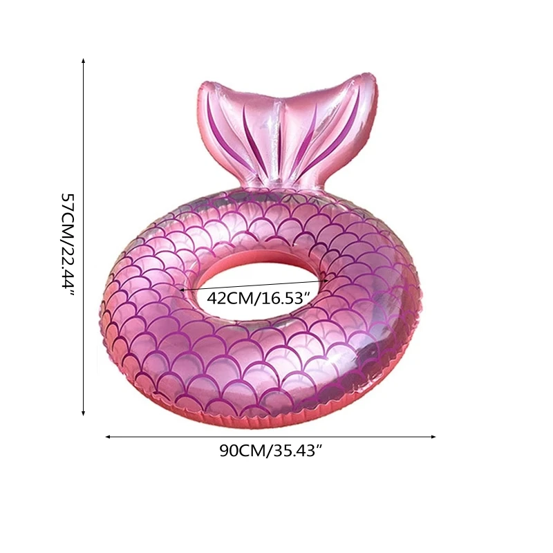Плавательное кольцо с толстым ПВХ и рисунком русалки, несущее подмышечный круг, надувной матрас для бассейна на открытом воздухе высокого качества.