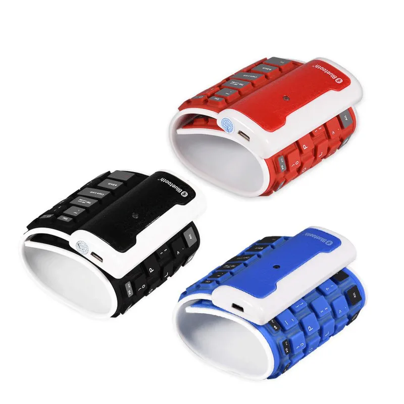 Bkscy Складная Bluetooth беспроводная клавиатура 87 клавиш мини Бесшумная