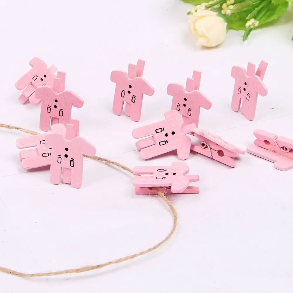 10pcs pink 10 шт. 10 шт. мини Звезда Маленький зажим деревянная одежда фото бумага колышек прищепка ремесло открытка зажимы для дома Свадебные украшения Горячая Распродажа - Цвет: 10pcs pink