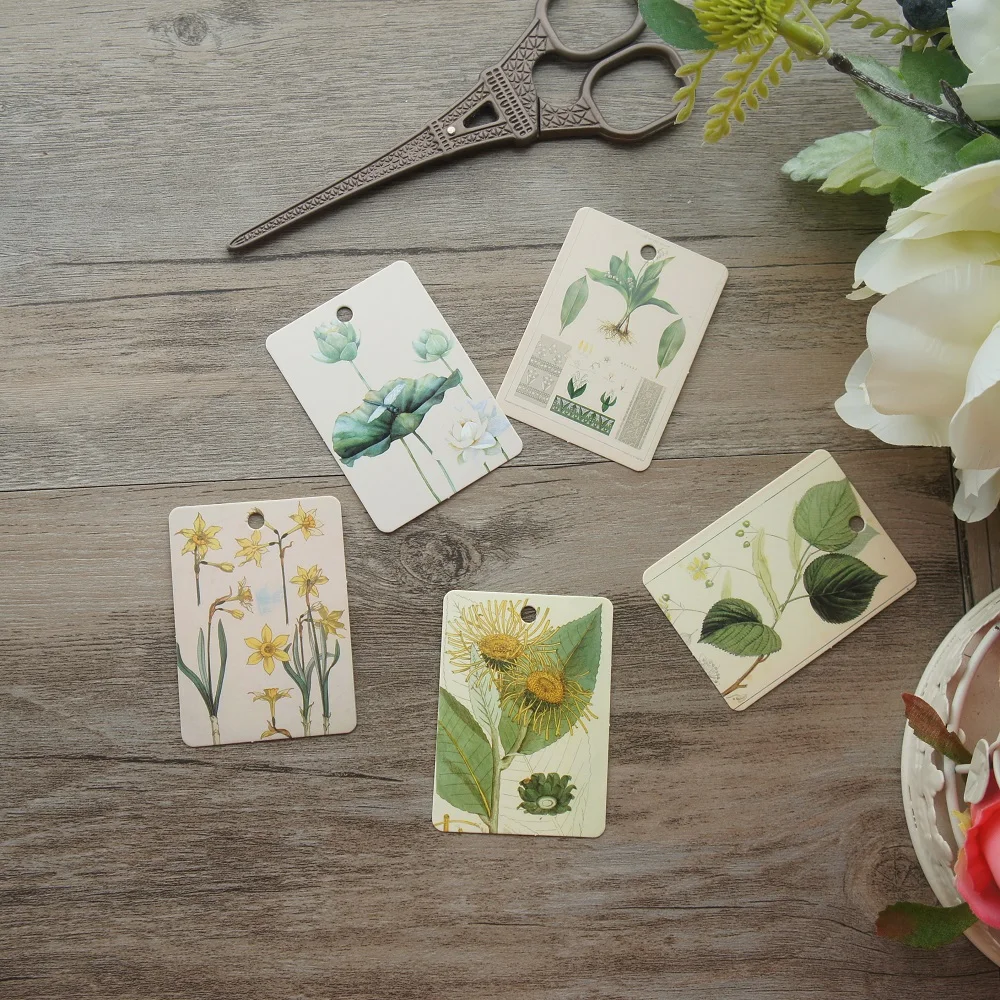 24 шт. Живой Цветок картина с изображением листьев дизайн мини бумажная бирка